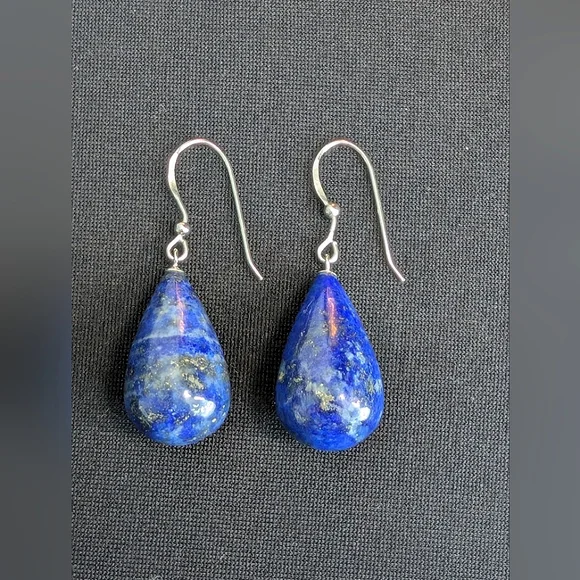 Sterling & Lapis Lazuli Earrings - Picture 10 of 11
